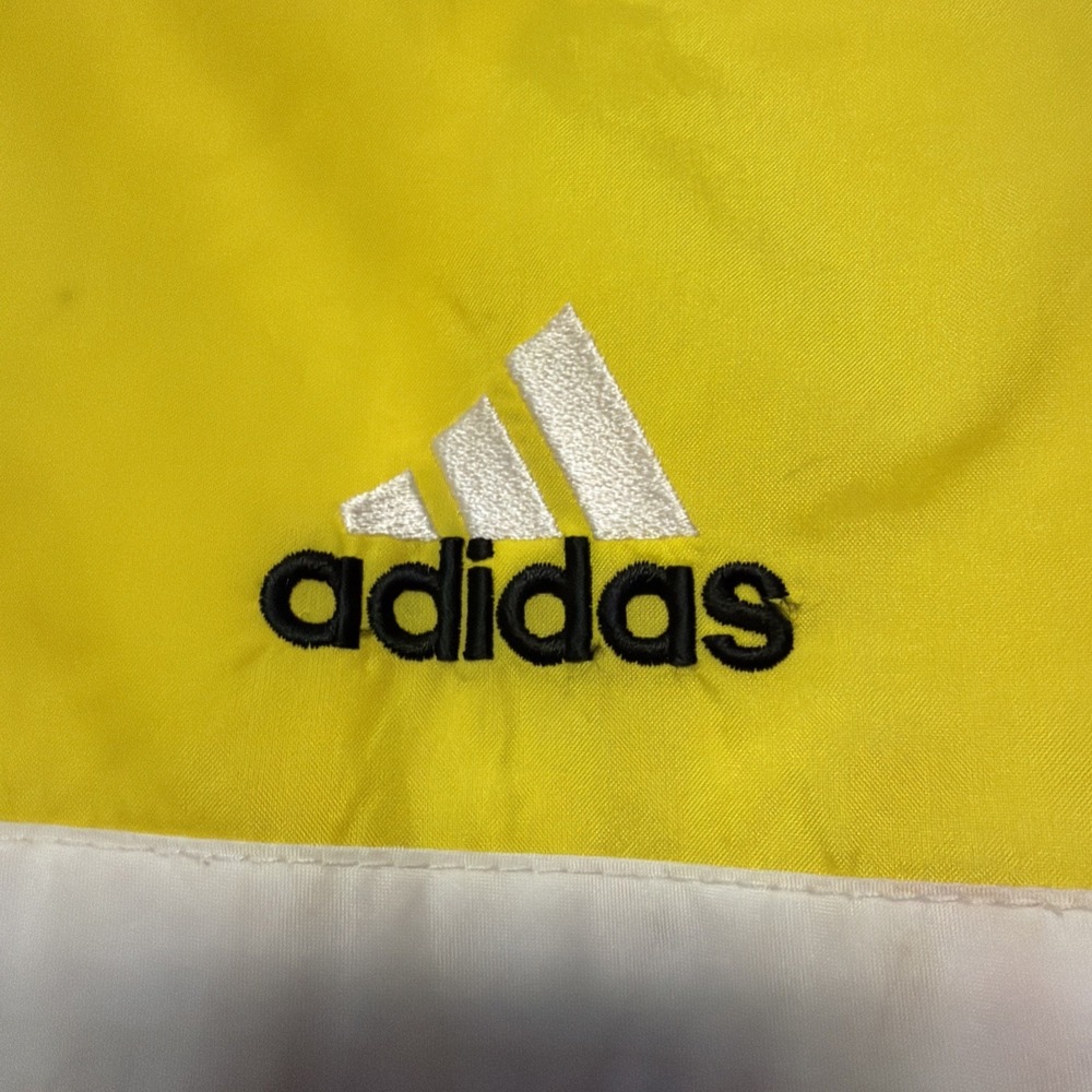 Vintage Adidas Track Jacket Mens XL Black Yellow White Logo 90s - Picture 2 of 8